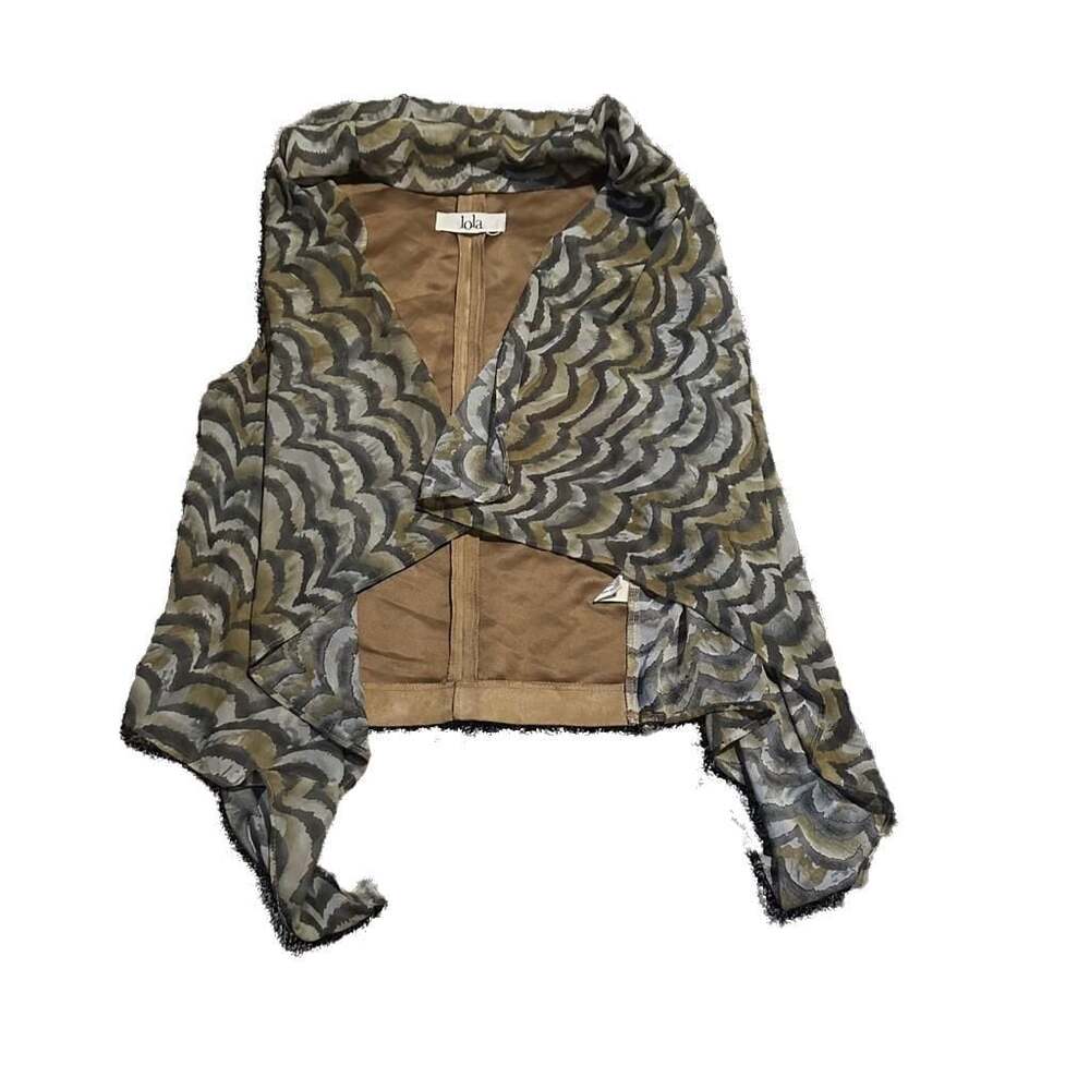 Lola Brown and Tan Retro Suede back Western Y2K Bohemian Vest